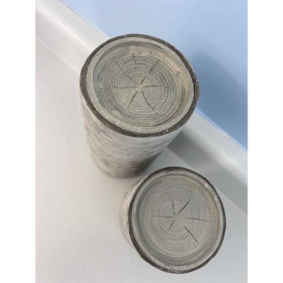Set of 2 Faux White Birch Wood Look Pillar Candle Holders HD Designs - Picture 4 of 6